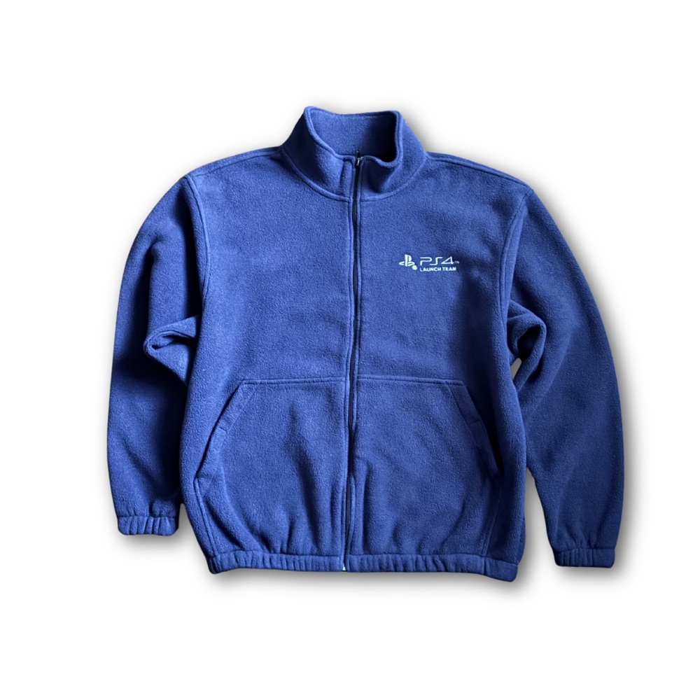 RARE Sony PlayStation Official Public Relations Mens Medium Blue Fleece Jacket